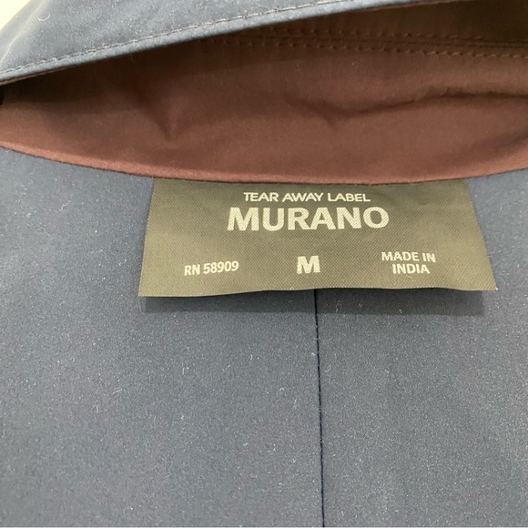 Murano Medium Blue Purple Solid Reversible Trench Coat Lightweight Jacket Button - Picture 14 of 14